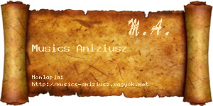 Musics Aniziusz névjegykártya